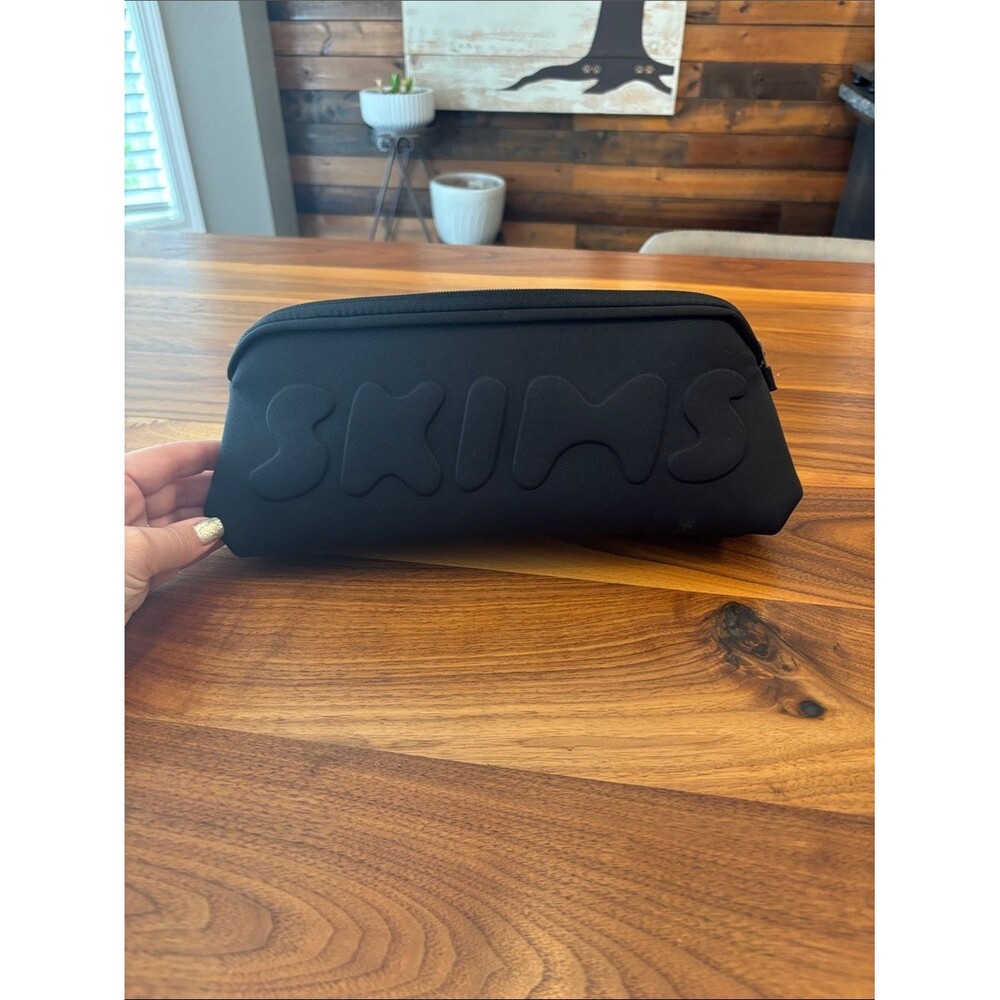 Skims Black Travel Cosmetics Pouch Clutch Bag
